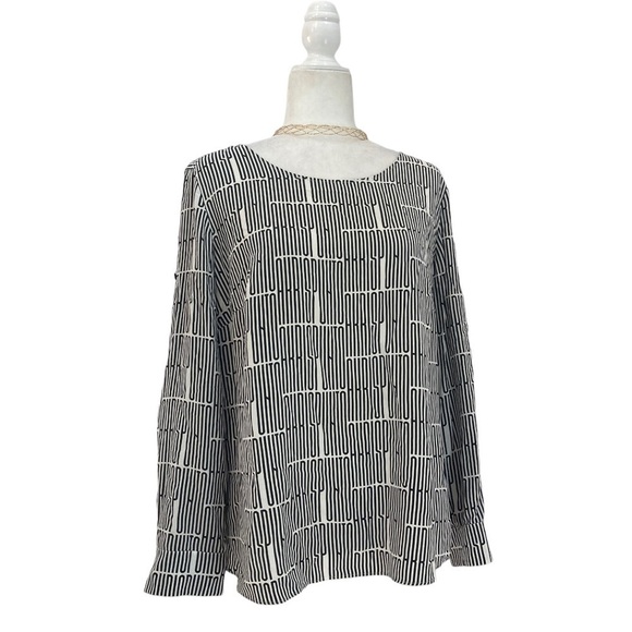 Akris Punto Mulberry Silk Letter-Print Blouse Long Sleeves - Picture 9 of 16